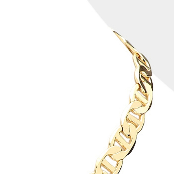 Gold Mariner Link 18" 8mm Necklace Chain Simple Casual Jewelry Metal - Picture 4 of 4